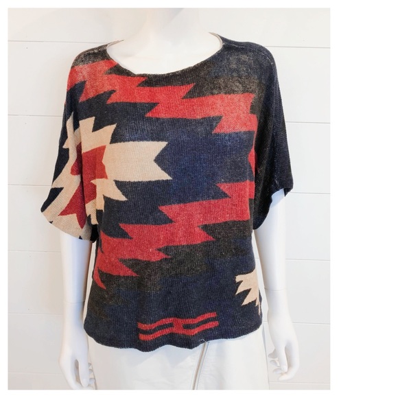 Lauren Ralph Lauren Tops - LRL Ralph Lauren Southwest Print Dolman Top Med
